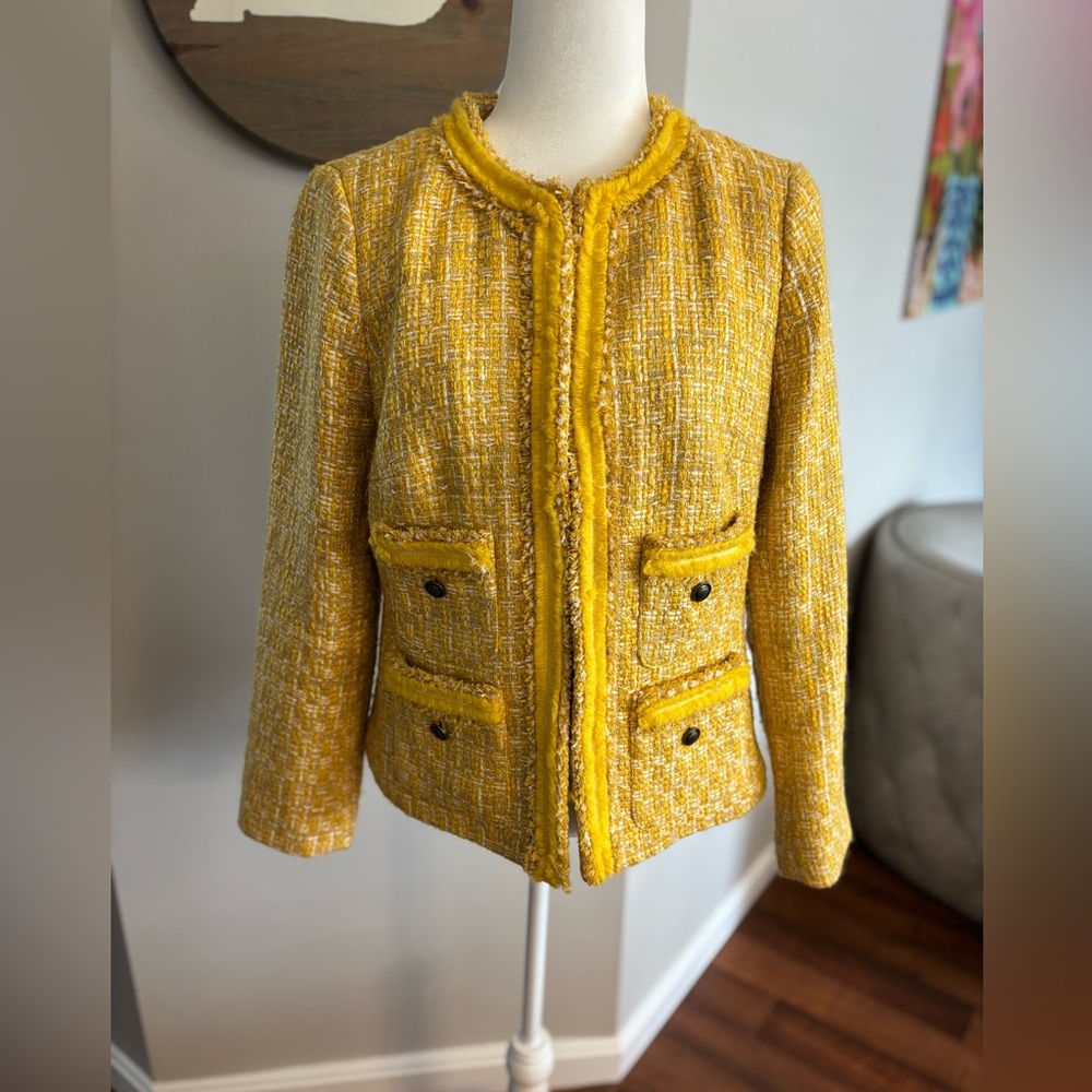 Talbots Yellow Tweed Blazer